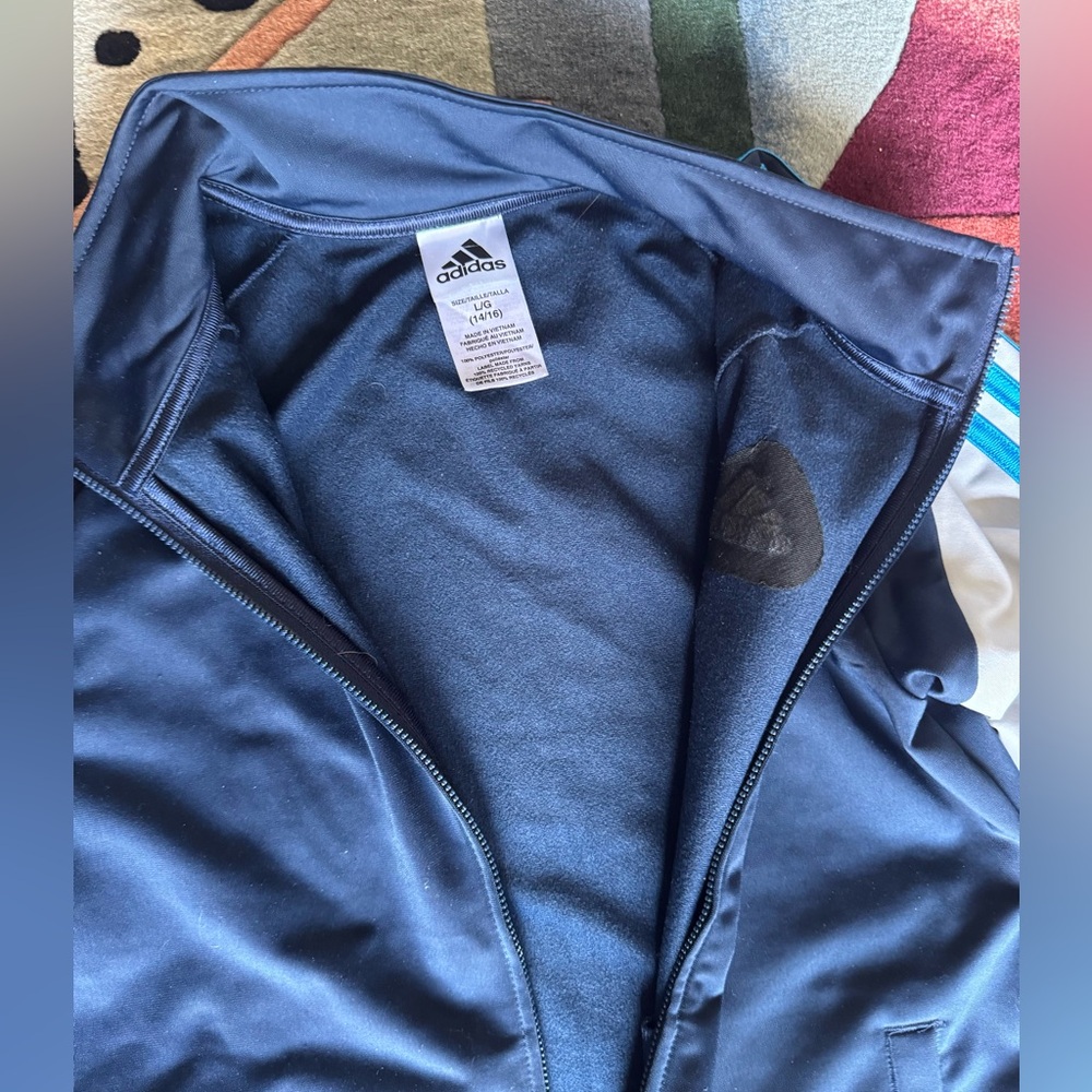 Adidas Dark Blue Sports Jacket - size 14/16 - Picture 3 of 4